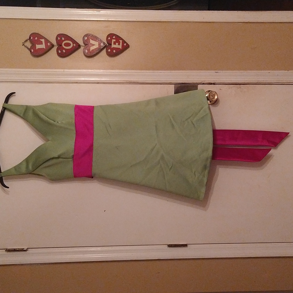 Wtoo by Watters & Watters Green /pink Cocktail/bridal Dress size 10